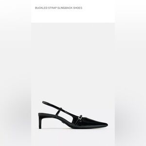 Zara Buckled Strap Slingback Heels